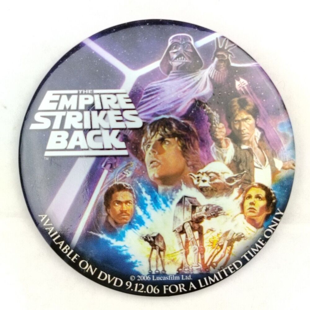 Lucasfilm Ltd Empire Strikes Back DVD Promo Vintage Pin Button Pinback 2006